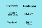 different company logos displayed on a blue background